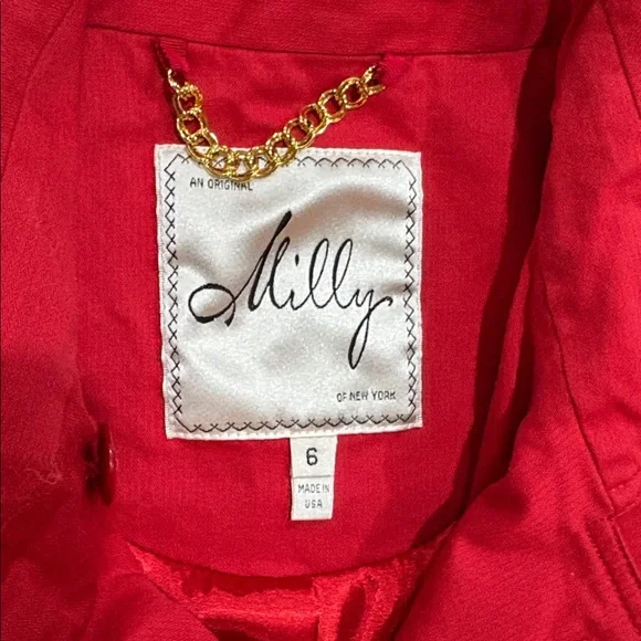 Milly of New York Jacket Women’s size 6 Red Spring jacket lightweight lined. - Picture 2 of 10